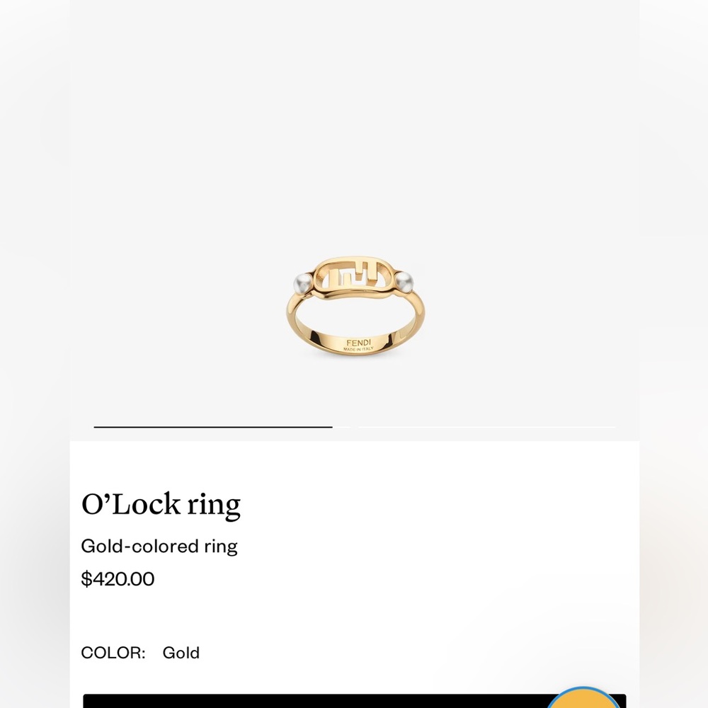 Fendi o lock ring - size 6-6.5